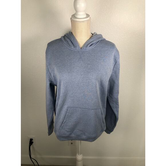 Karen Scott Sport Blue Heather Hoodie - M - Picture 1 of 5